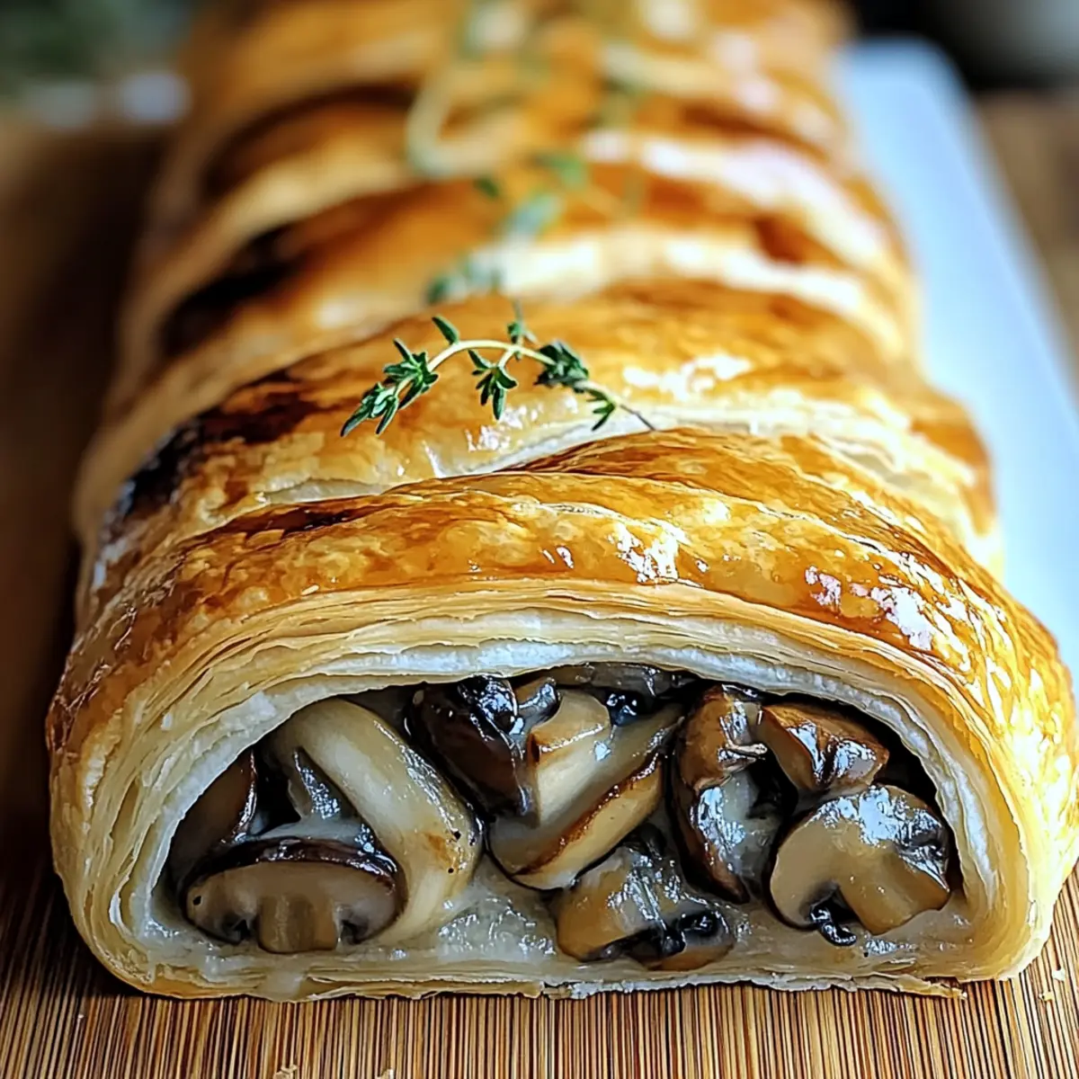 Mushroom & Gruyère Puff Pastry Braid