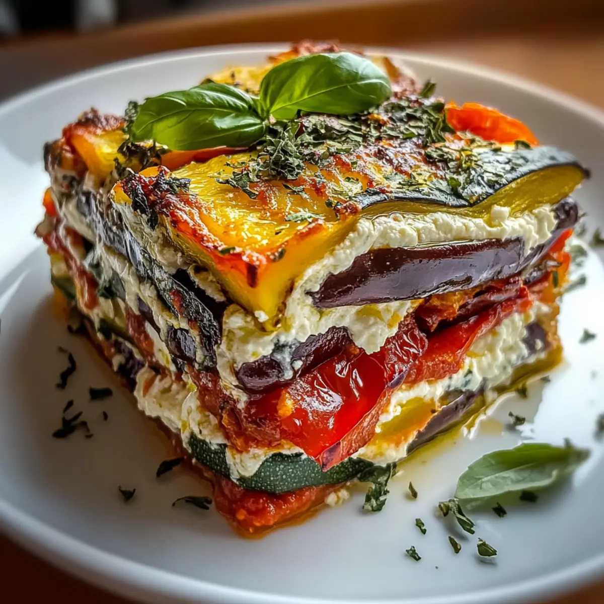 Layered Mediterranean Vegetable Lasagna with Creamy Ricotta