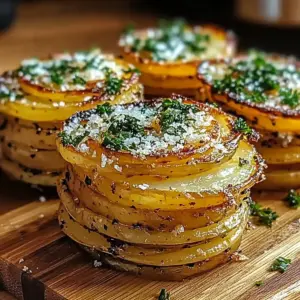 Garlic Parmesan Potato Stacks