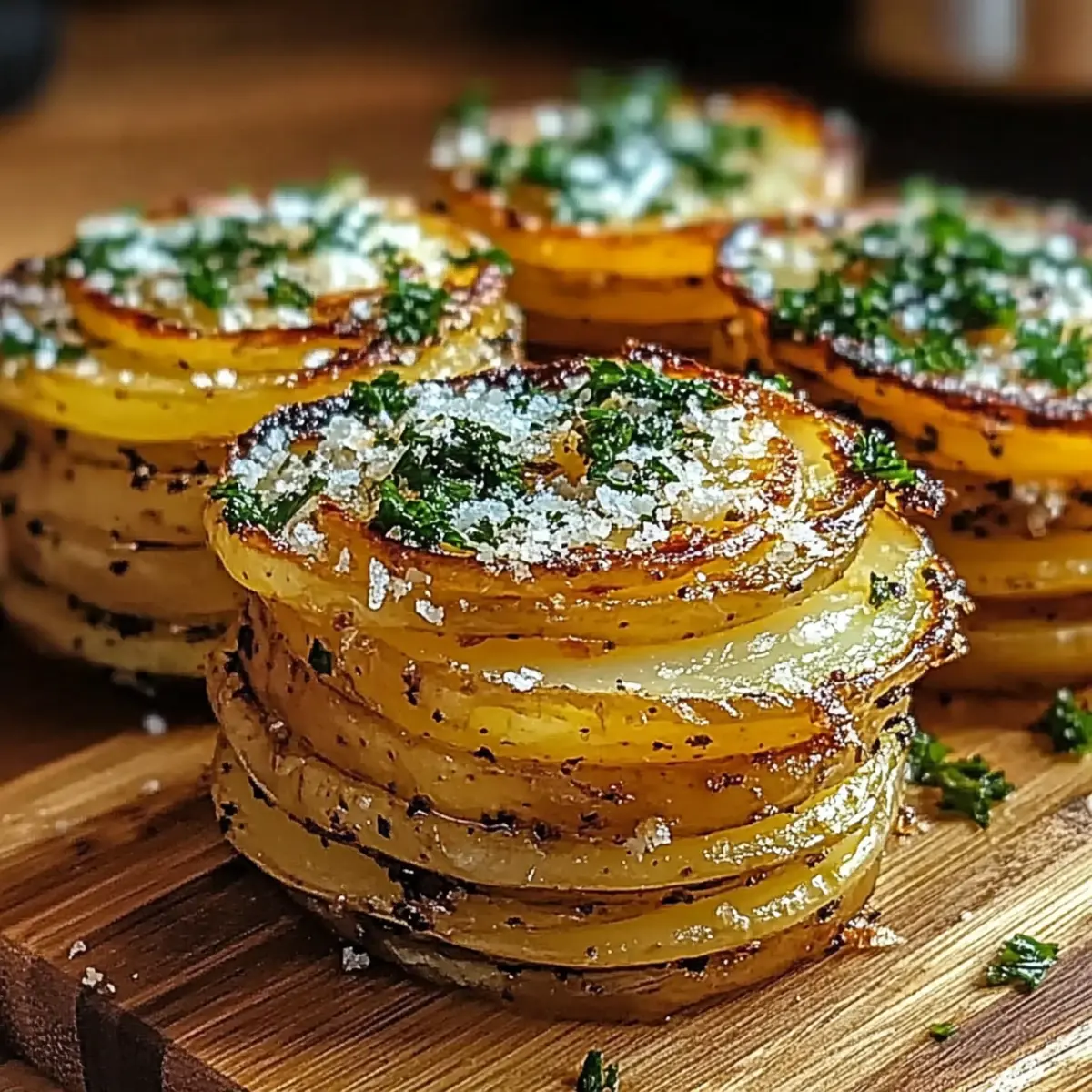 Garlic Parmesan Potato Stacks