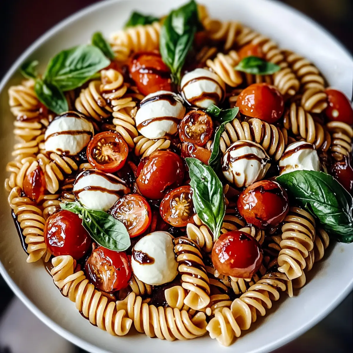 Caprese Pasta Salad with Balsamic Glaze