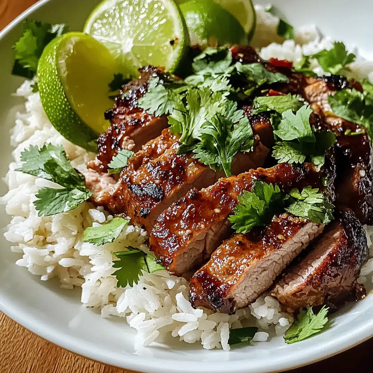 Ginger Lime Pork with Creamy Coconut Rice