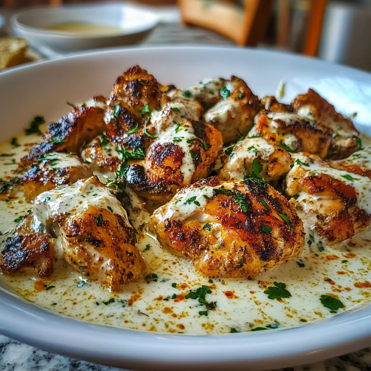 Turkish Chicken with Creamy White Sauce