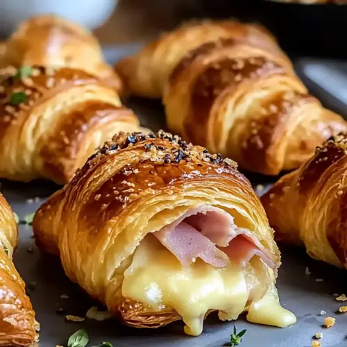 Baked Ham and Cheese Croissants