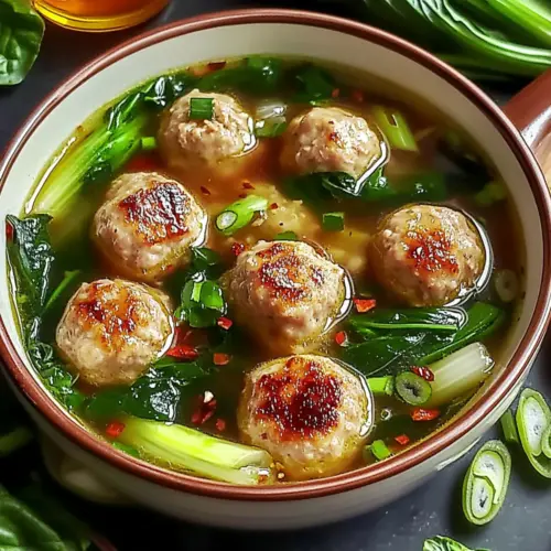 Ginger Chicken Meatball Soup